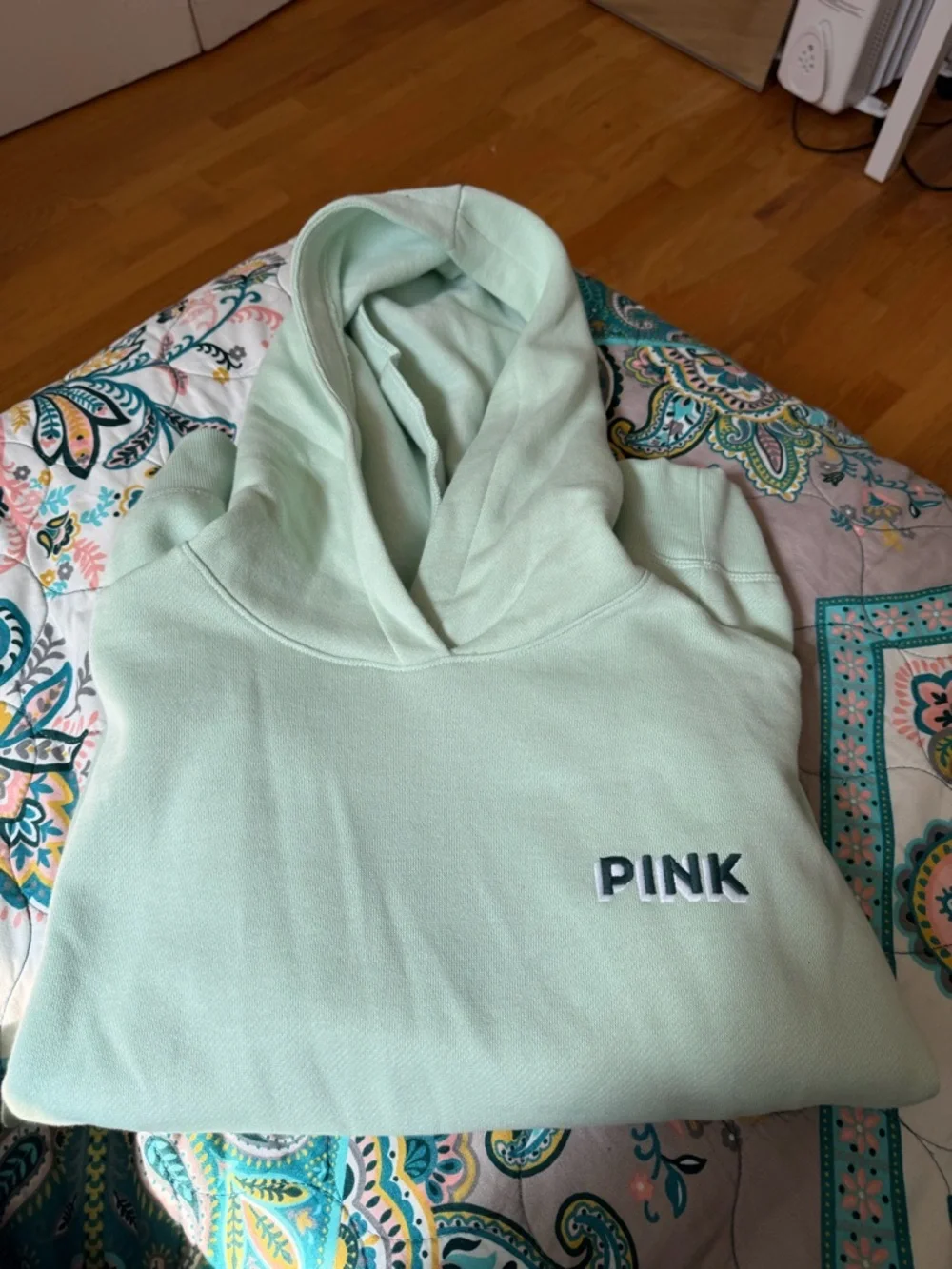 PINK Victoria's Secret Mint Green Pullover Hoodie - Picture 1 of 4
